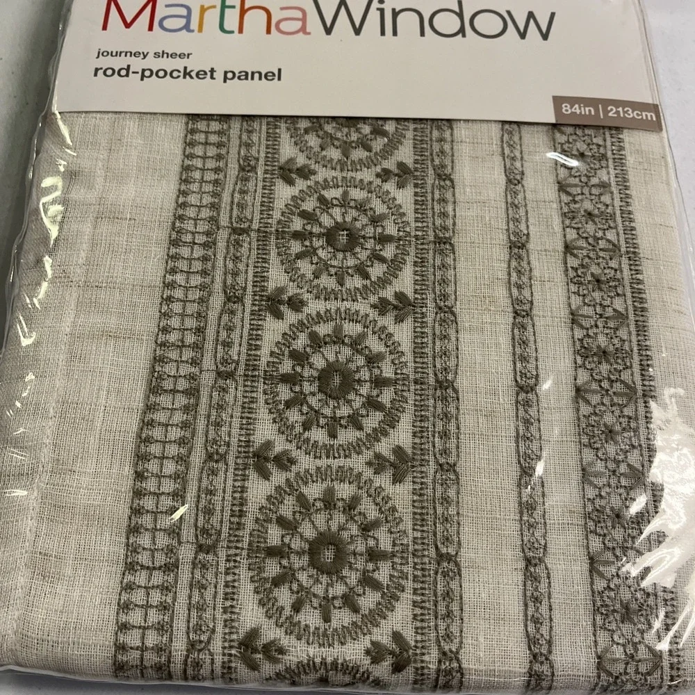 Martha Window‎ Journey Sheer Rod Pocket Panel Aluminum Khaki Set 50x84